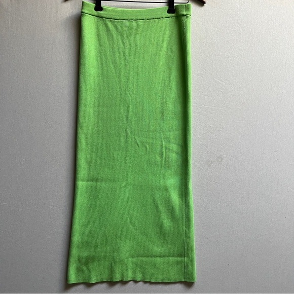 Zara Bright Green Rib tank/ Pencil Skirt Dress Set Sz L - Picture 9 of 12